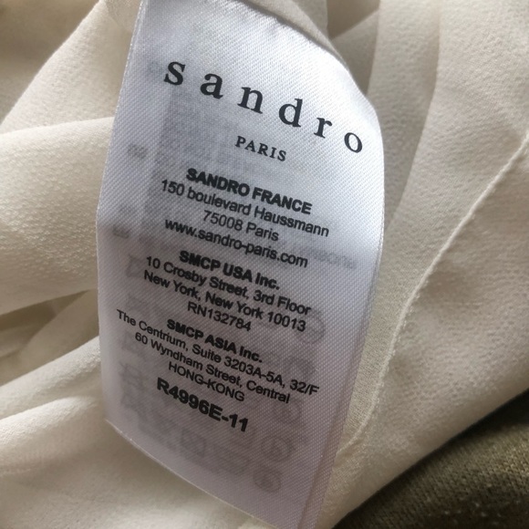 Sandro Paris sheer midi dress with lace detail size 2 - Picture 8 of 16